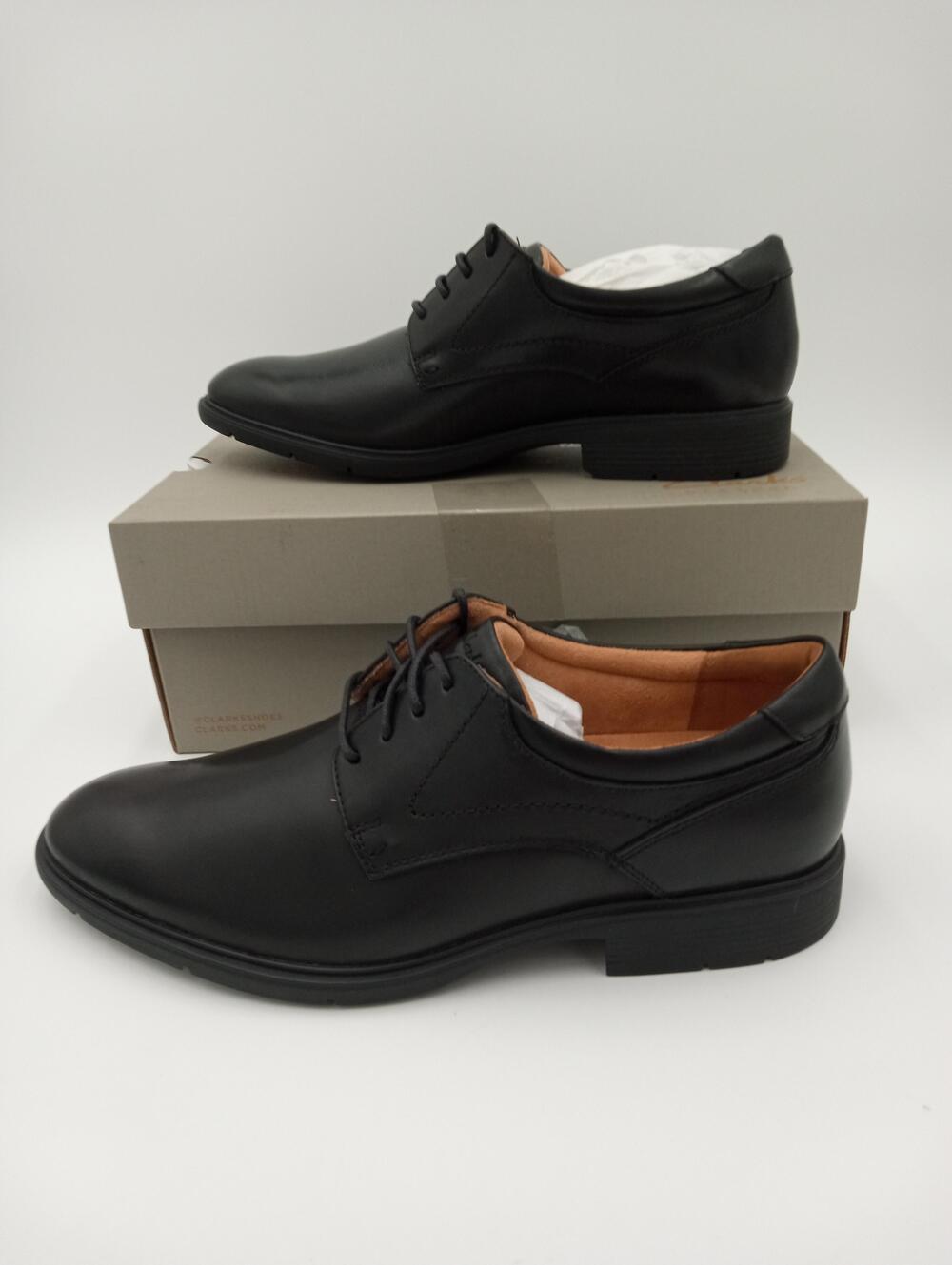 Clarks Eldredge Plain Shoes Mens Black Leather Dress Derby Oxford Formal Sz 9 M